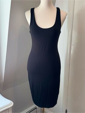 See You Monday Black Racerback Bodycon Stretch Midi Dress Size Large